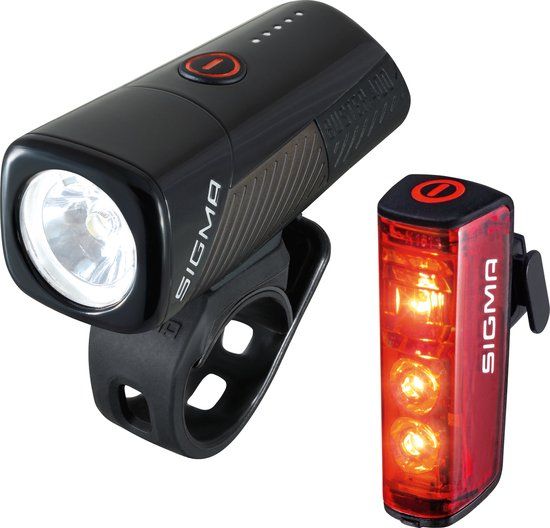 Sigma BUSTER 400 USB LED Fiets Verlichtingset - 400 Lumen + Achterlicht met Remlicht - Oplaadbaar