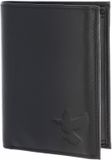 oxmox Leren portemonnee Leather RFID Protect Kombibörse Freedom Pigeon Embossed Black zwart