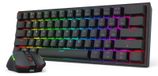 Clavier et souris sans fil - 60% - Dongle 2,4 GHz partagé - 7200 DPI - Noir