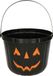 Merkloos / Sans marque Trick or treat snoep emmertje - pompoen - zwart - D20 cm - Halloween snoep ophalen