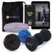 BOZEERA Set de rouleaux de massage des pieds - Rouleau de pied - Balles de massage à picots - Balle de massage ovale - Balle de trigger point - Fasciite plantaire - Set de rouleaux de massage (4 pièces) - Incluant affiche vidéo et sac