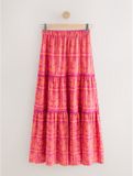 Next Dames Lange Gelaagde Katoenen Jurk Roze