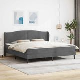 vidaXL Bedframe met hoofdeinde Donkergrijs 180 x 200 cm Fluweel