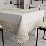 PETTI Artigiani Italiani - Tafelkleed, vuilafstotend, rechthoekig, voor keuken, geometrisch design, Vietri Taupe, X6-zits (140 x 180 cm), 100% Made in Italy