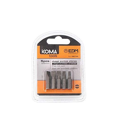 KOMA TOOLS 08739 platte punten 1/4", 5 stuks - 25 mm