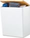 tesa BABOO L badkamerorganizer met bamboedeksel, mat wit, opbergdoos voor wandmontage, zonder boren, met Powerstrips, waterdichte strips XL, 182 mm x 210 mm x 102 mm