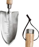 Kent & Stowe Multifunctionele handschep - roestvrijstalen plantenschep met ashandvat, lengte 32cm
