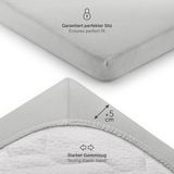 Laleni Jersey Baby/Kind Hoeslaken - Actief Ademend - Oeko-Tex Certificeerd - Babybed, Wieg, Kinderbed 100 x 115 x 10cm, maanlichtgrijs, zeshoek
