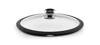 Castey T32 Glazen deksel met siliconen ring en stalen knop, 32 cm, transparant