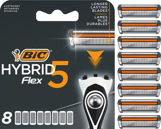 BIC Hybrid 5 Flex scheermesjes - Navulverpakking (8 stuks) - 5 scheerbladen - Mannen