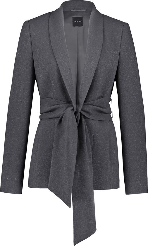 TAIFUN Dames Fijne blazer met riem Stone Grey-44