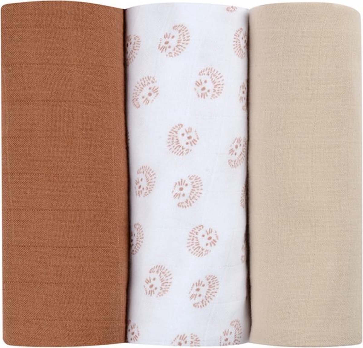 Béaba Set van 3 puckoos egels wit, beige, bruin