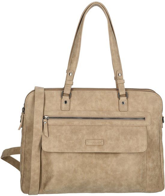 Enrico Benetti Nouméa Schoudertas / Laptoptas 15" - Middentaupe