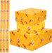Bellatio Decorations Luxe Kerst inpakpapier - cadeaupapier - 4x rollen - goud geel - Rendier en sterren - 250 x 70 cm