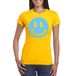 Bellatio Decorations Verkleed shirt dames - Smile / Emoticon - geel - carnaval/foute party - feestkleding XXL