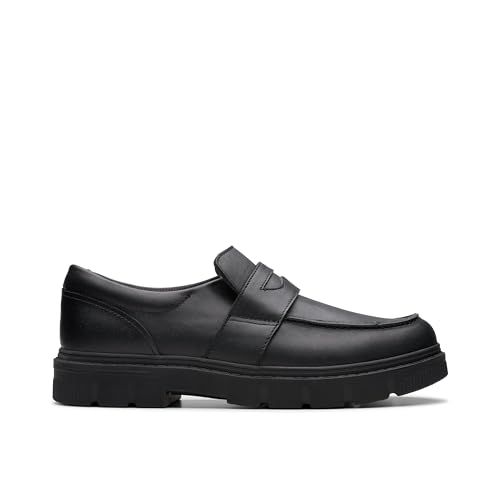 Clarks LorcamCraft Y Childrens Black Leather, 3