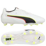 PUMA King 20 Ultimate FG/AG Unleashed - Blanc/Rouge éclatant/Jaune, pointure 37½
