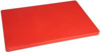 Hygiplas dikke rode snijplank van polyethyleen met lage dichtheid 600x450x20mm - kleurgecodeerd, vaatwasbestendig - HC878