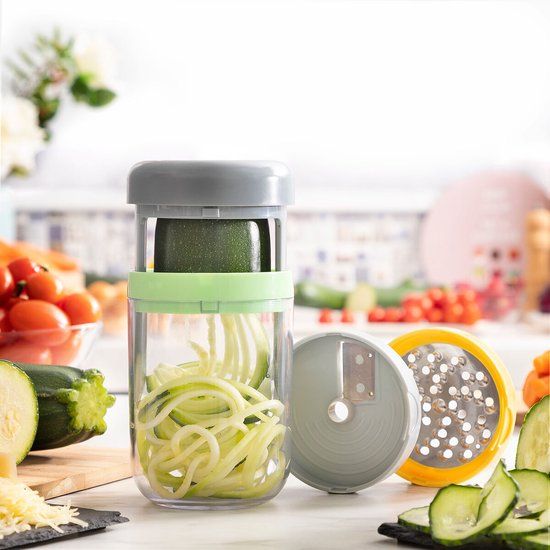 InnovaGoods Spiraalvormige Groentesnijder en Rasp - RVS - Oranje
