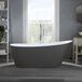 Hudson Reed Baignoire îlot Moderne - Gris (Charbon Foncé) et Trop-plein Chromé | 150cm x 75cm | Otterton