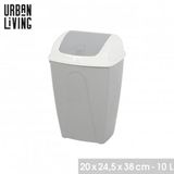 Urban Living "PASHA" Flip prullenbak 10 L tweekleurig wit en Nomad Grey