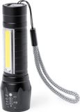 Merkloos Survival zaklamp - oplaadbaar - zwart