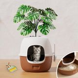 Merkloos Kattenbakmeubel Bloempotstijl - 49 x 49 x 50 cm