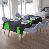 Bonamaison Tafelkleed, Anti-Mold, Sneldrogend, Waterdicht, 100% Polyester Tafellaken, Neon groene rook, 140 x 200 Cm