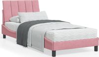 Maison Exclusive - Lit avec matelas « Hanko » rose 90 x 200 cm, velours