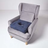 Homescapes Orthopedisch zitkussen donkerblauw met uitsparing, 50 x 50 cm