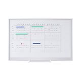 Bi-Office Planer New Generation Multifunctionele planner, geëmailleerd, magnetisch geruit oppervlak, 25 x 25 mm ruiten, planningsbord met aluminium frame, pennenhouder en accessoirekit, 90 x 60 cm