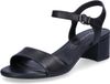 Tamaris - Dames - Platte sandalen - Zwart - Maat 40