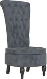 vidaXL Stoel met hoge rugleuning, knopen, fluweel, donkergrijs
