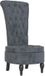 vidaXL Stoel met hoge rugleuning, knopen, fluweel, donkergrijs