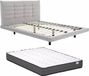 Vente-unique Bedframe stof grijs 160 x 200 cm