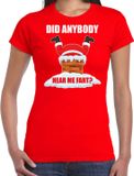 Bellatio Decorations Shoppartners Bv Fun Kerstshirt / Kerst t-shirt Did anybody hear my fart rood voor dames - Kerstkleding / Christmas outfit L