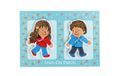 Luuk en Lotje Strijkapplicatie Blauw/Bruin/Rood