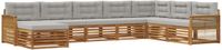 vidaXL - Buiten - bank - set - 8 - st - Naturel - en - lichtgrijs - Massief - Acacia - Hout