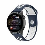 By Qubix Qubix - Sport Edition Siliconen band - Donkerblauw + wit - Smartwatch bandje 22mm