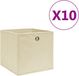 vidaXL Opbergboxen 10 st 28x28x28 cm nonwoven stof crèmekleurig