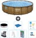 Bestway Rond Power Steel Swim Vista Zwembad - Houtprint - 549 x 122 - Inclusief Pomp - Ladder - Afdekzeil - Grondzeil - Speelgoed - 8-delig