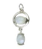 MOOYE ® - Collectie MOOYE Zilveren Maansteen duo edelsteen hanger