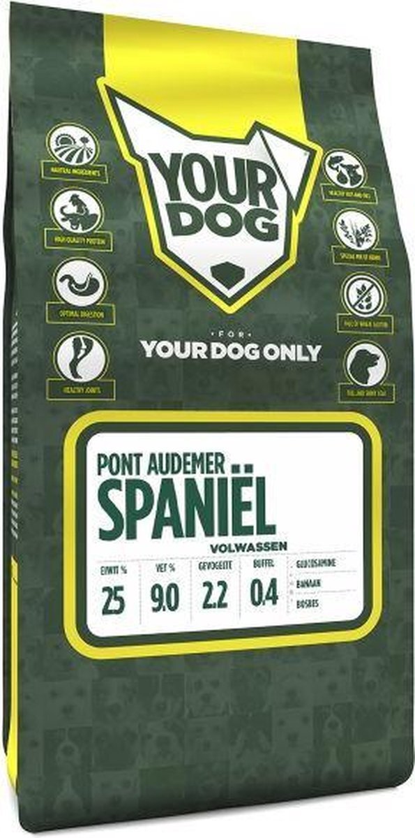 Yourdog Volwassen 3 kg pont audemer spaniËl hondenvoer