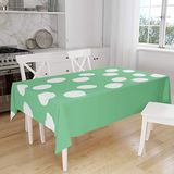 Bonamaison Tafelkleed, Anti-Mold, Sneldrogend, Waterdicht, 100% Polyester Tafellaken, Petroleum Groen, Wit, 140 x 160 Cm