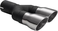 Ulter Sport Uitlaatsierstuk - Dubbel Rond Ø60mm Race - Lengte 175mm - Montage ->50mm - RVS