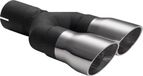 Ulter Sport Uitlaatsierstuk - Dubbel Rond Ø60mm Race - Lengte 175mm - Montage ->50mm - RVS