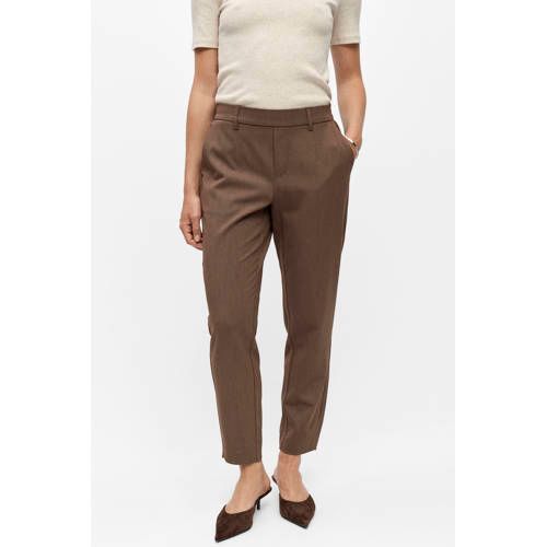 OBJECT slim fit pantalon - lichtbruin