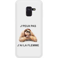 Samsung Bedrukt siliconen hoesje compatibel met Galaxy A8 2018 J'peux pas j'ai la flemme
