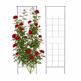 Merkloos / Sans marque Relaxdays klimrek, set van 2, HxB 193 x 58 cm, metaal, klimsteun voor klimplanten en rozen, tuin, zwart