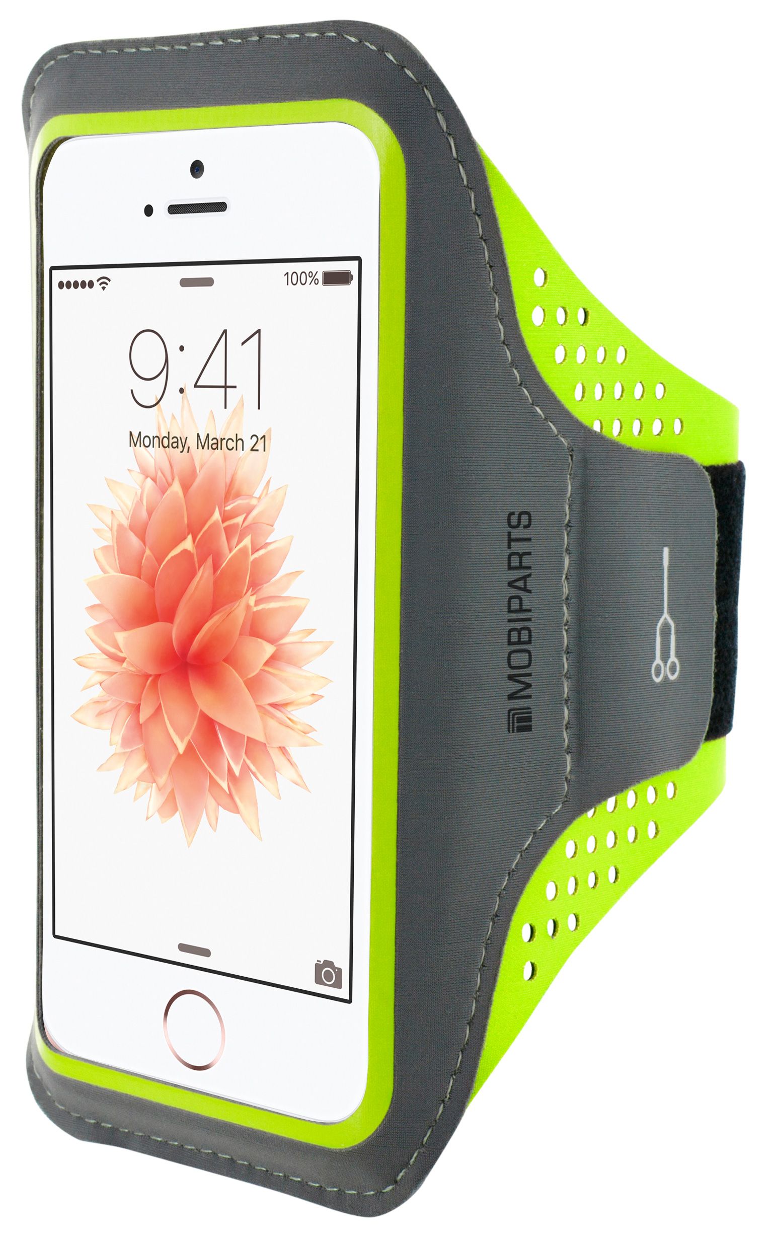 Mobiparts Comfort Fit Sport Armband Apple iPhone 5, iPhone 5S, iPhone SE Neon Green